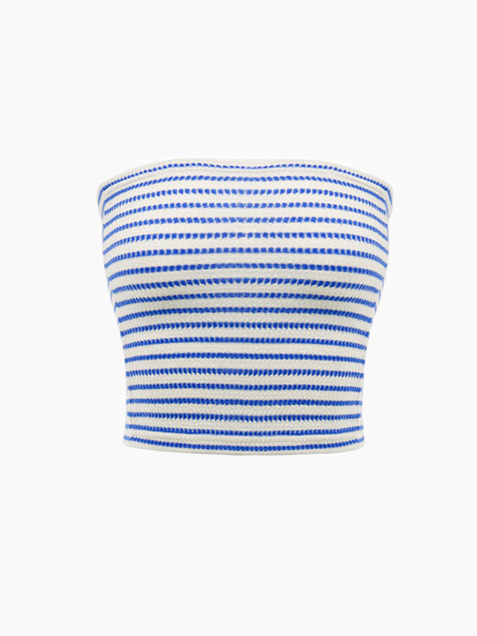 wavy stripe tube top - blue