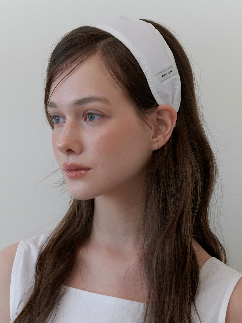 daily basic wide headband - white